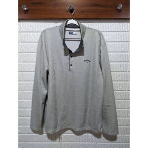 Callaway Men's Gray Long Sleeve Warm Snap Button Pullover Golf Shirt Size XXL